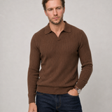 Łukasz – Sweter polo męski z długim rękawem